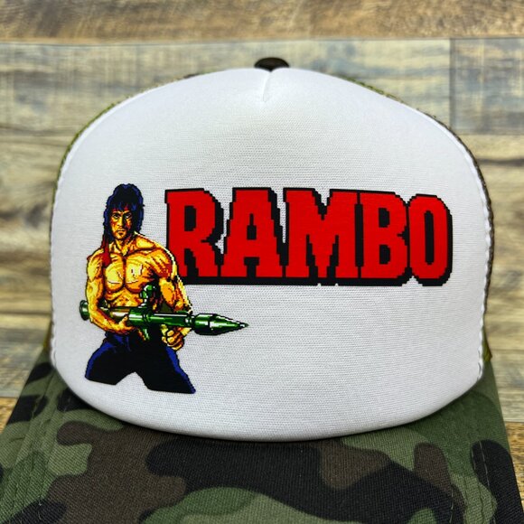 Rambo Unisex Trucker Hat Camp Sylvester Stallone First Blood 80s Action Cap - Picture 3 of 5